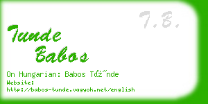 tunde babos business card